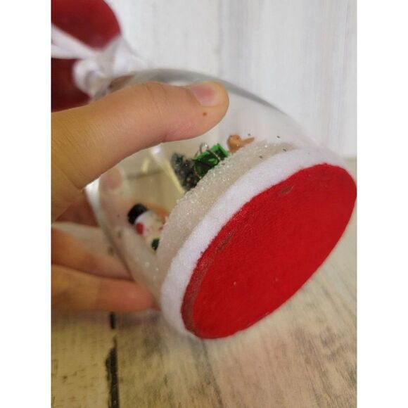 Wine glass Winter Wonderland Santa scene Snowman figure xmas deer - Picture 7 of 10